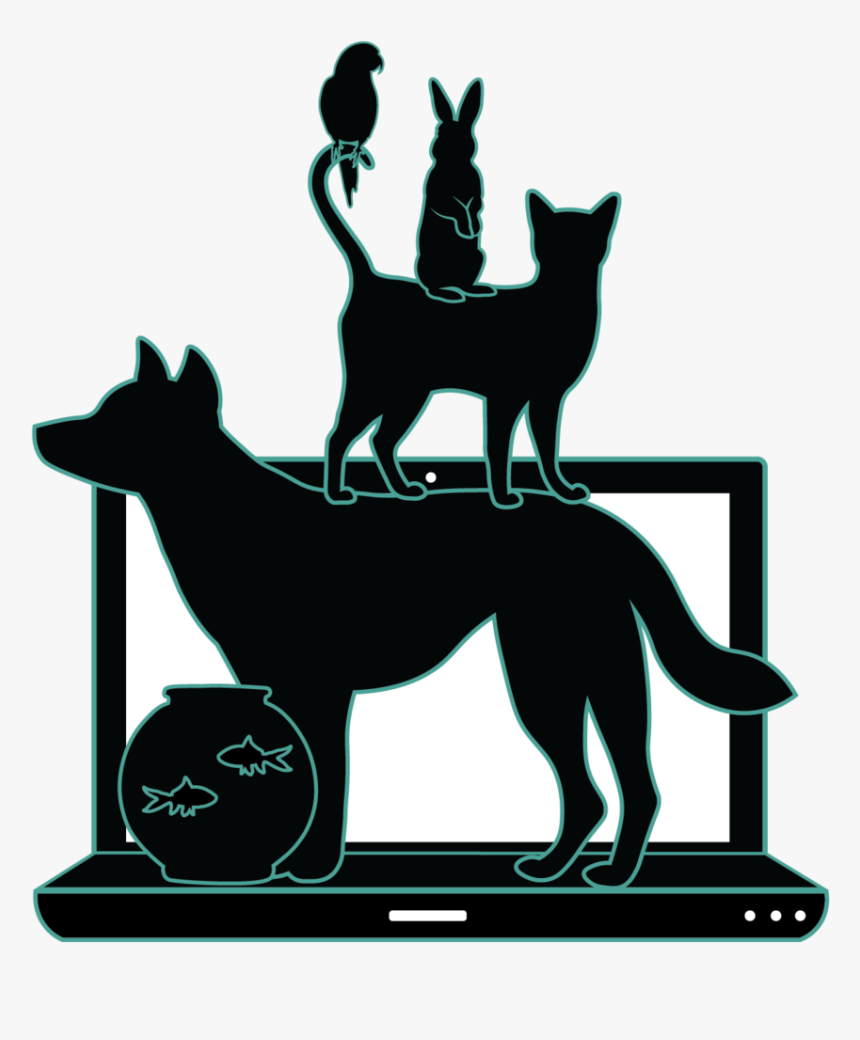 Com Green Border-01 - Black Norwegian Elkhound, HD Png Download, Free Download