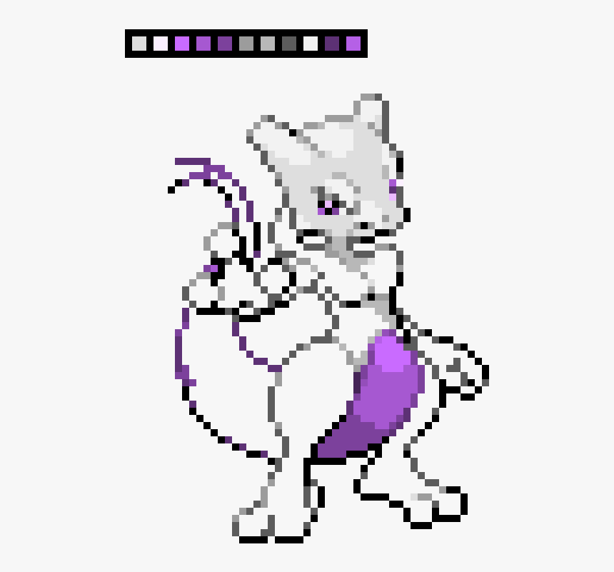 Pixel Art Pokemon Mewtwo, HD Png Download, Free Download