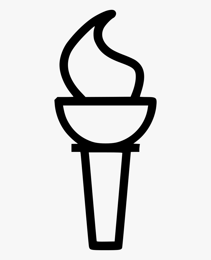 Torch Flame Olympics Tradition - Torch Cartoon Image Black And White Png Transparent, Png Download, Free Download