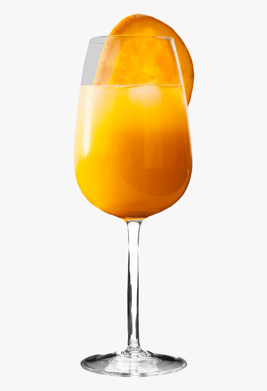 Zumo De Naranja Con Rodaja De Fruta - Orange Juice In A Wine Glass, HD Png Download, Free Download