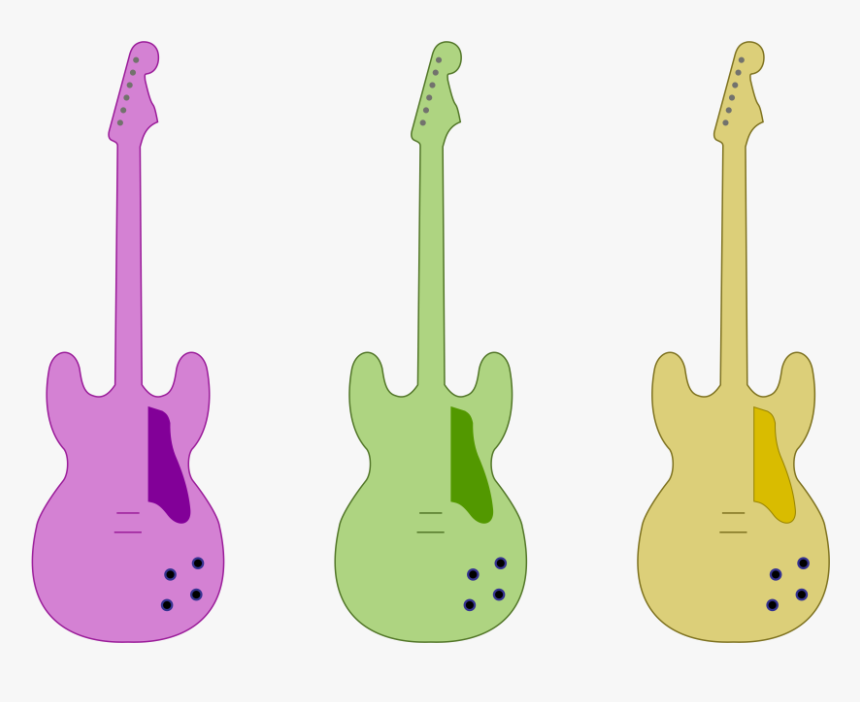 Guitar - Outline - Guitar Outline Green, HD Png Download, Free Download