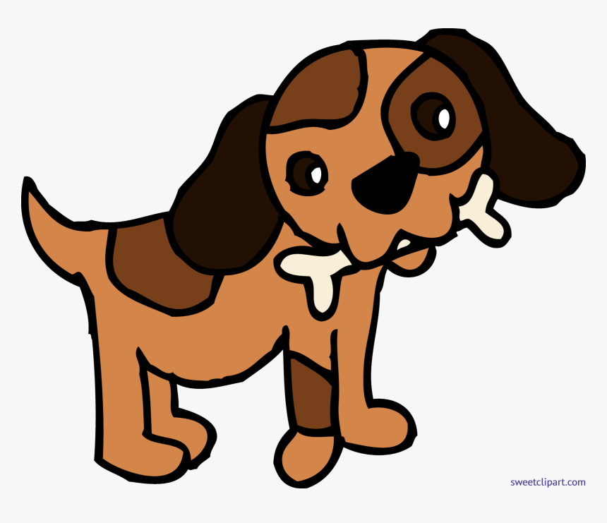 Dog Wagging Tail Clipart - Dog With Bone Clipart, HD Png Download, Free Download