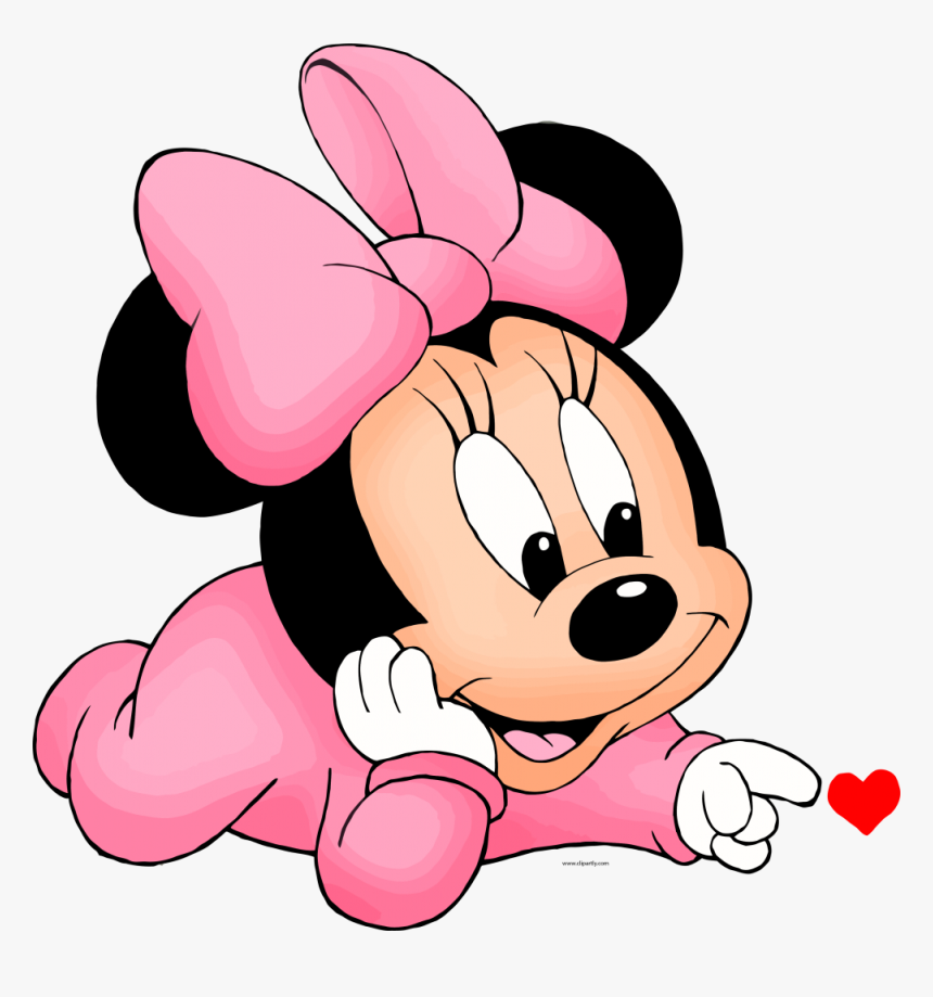 Baby Touch Heart Png - Pink Baby Minnie Mouse, Transparent Png, Free Download