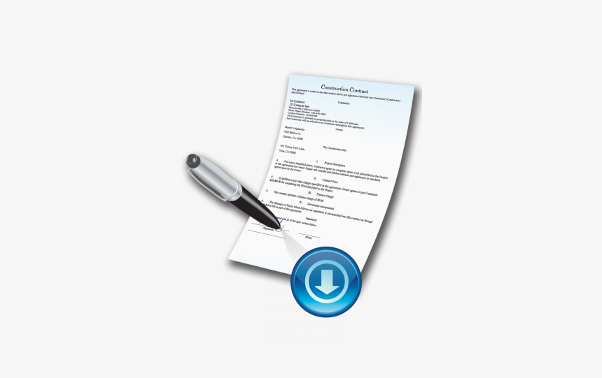 Construction Contract Writer - Contract Png Deal Icon, Transparent Png, Free Download