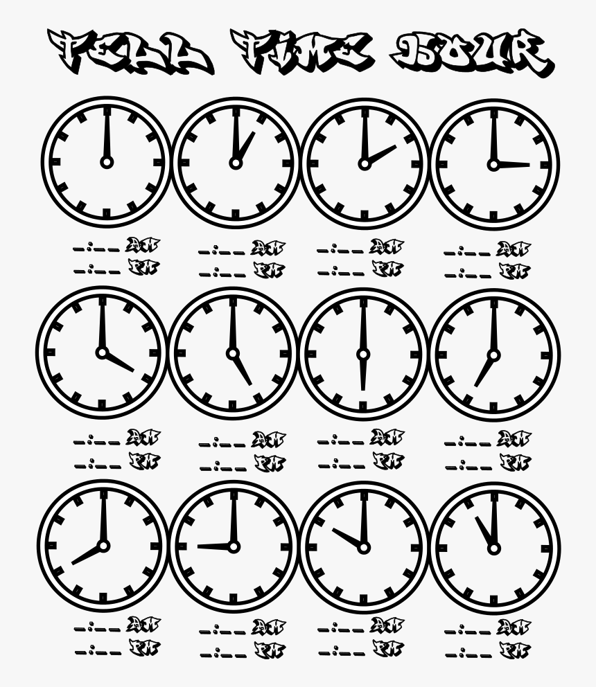 Clock Coloring Page, HD Png Download, Free Download