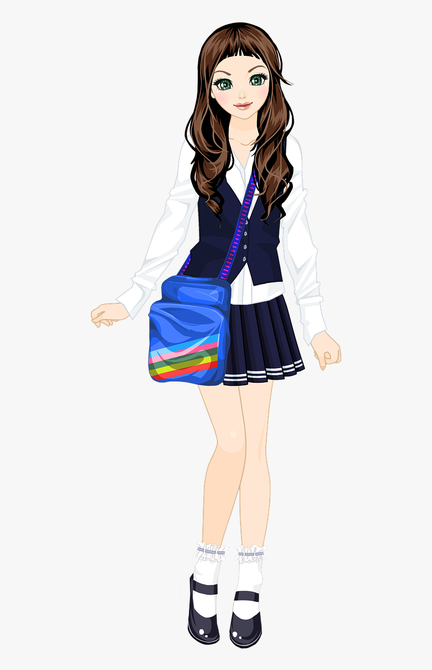 Education Schoolgirl School Free Picture - Teenage School Girl Clipart, HD Png Download, Free Download