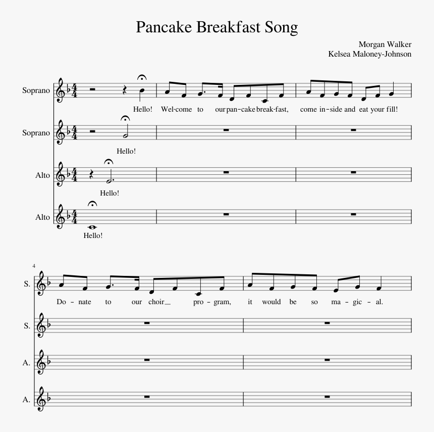 Transparent Pancake Breakfast Png - Sheet Music, Png Download, Free Download