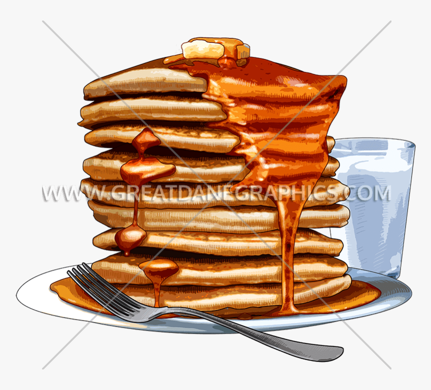 Pancake,junk Syrup,illustration,fast Food,meal,baked - Hoodie, HD Png Download, Free Download