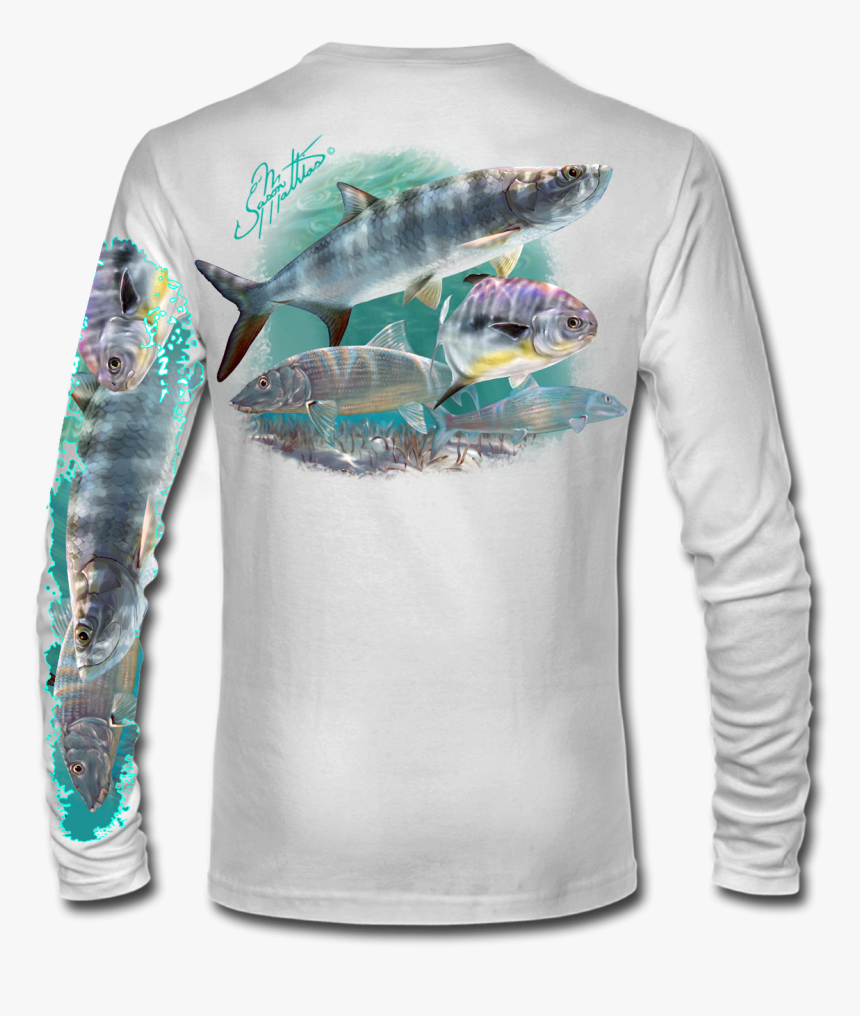 Flats Fishing Shirt Jason Mathias White Back - Jason Mathias Shirts, HD Png Download, Free Download