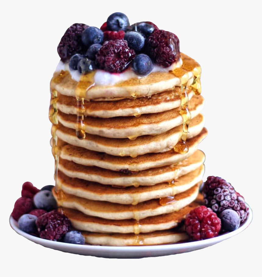 #pancakes #berries #breakfast #food #cake #rasberry, HD Png Download, Free Download