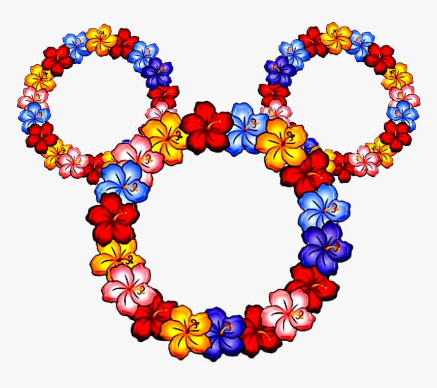 Mickey Mouse Clipart Spring - Mickey Mouse Head With Flowers, HD Png Download, Free Download