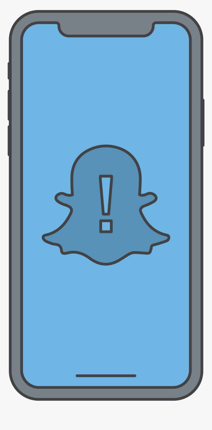 Phone Icon Showing Snapchat Figure And Exclamation - Smartphone, HD Png Download, Free Download