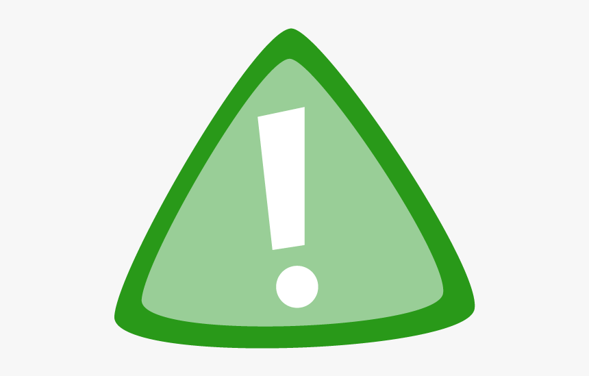 Exclamation Point In A Green Triangle - Exclamation In Green Triangle, HD Png Download, Free Download