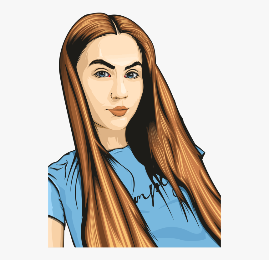 Hairstyle,hair,chin - Woman Long Hair Clipart, HD Png Download, Free Download