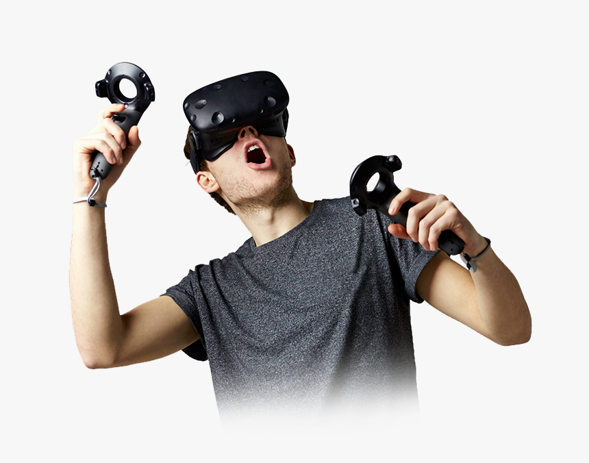 Virtual Reality Headset Htc Vive Oculus Rift Playstation - Guy With Vr Headset, HD Png Download, Free Download