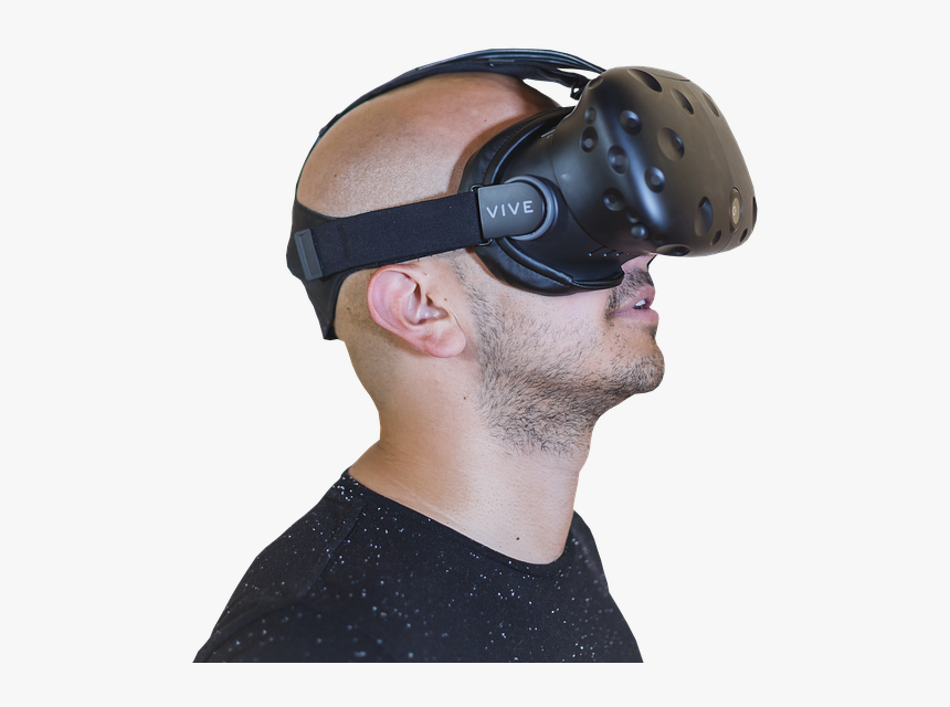 Vr, Bald, Guy, Reality, Virtual, Glasses, Male, 3d - Guy With Vr Headset, HD Png Download, Free Download