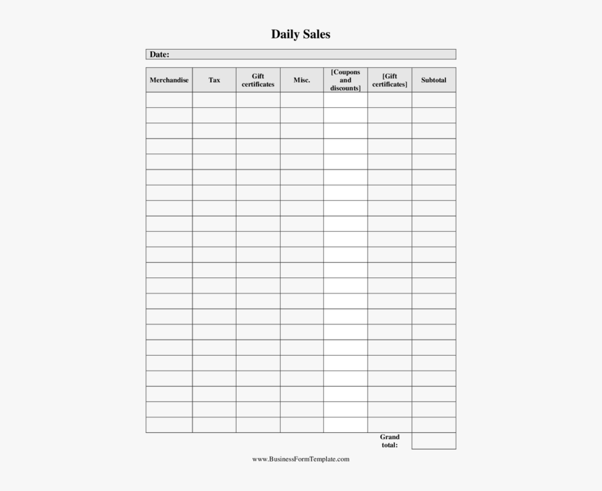 Retail Daily Sales Report Template, HD Png Download, Free Download