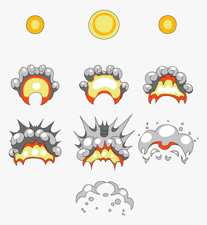 Cartoon Explosion Sprite Sheet, HD Png Download, Free Download