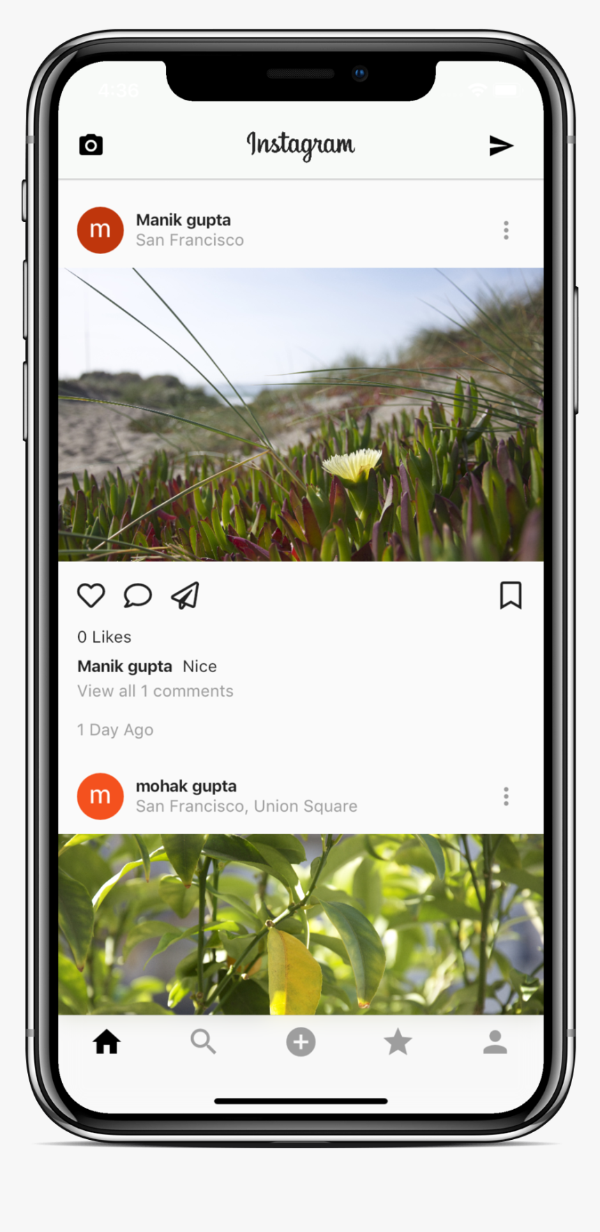 Feed Example - Firebase Flutter Clone Instagram, HD Png Download, Free Download