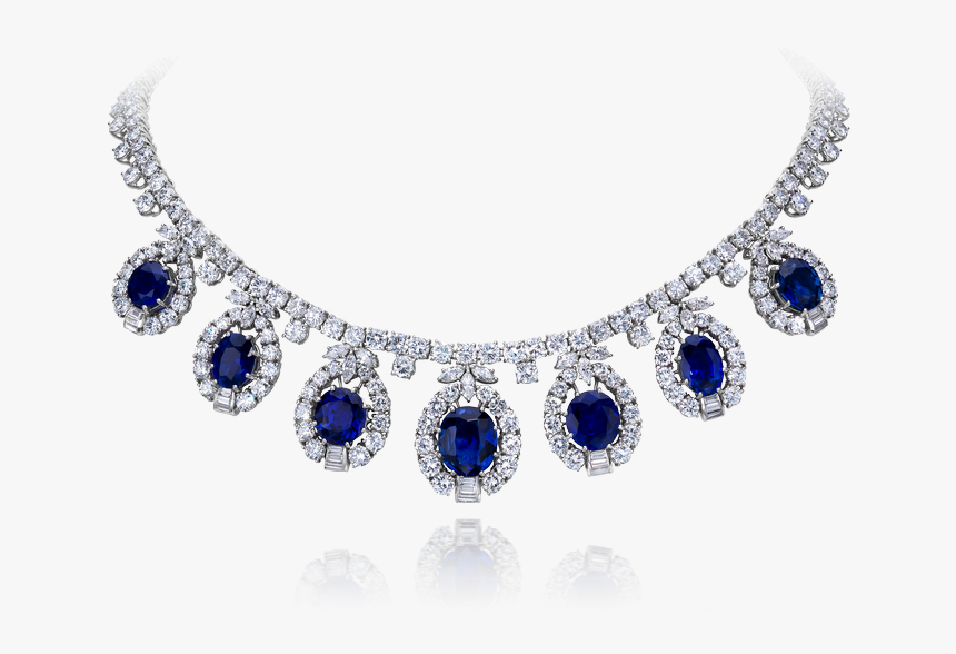 Blue Sapphire Diamond Choker Necklace, HD Png Download, Free Download