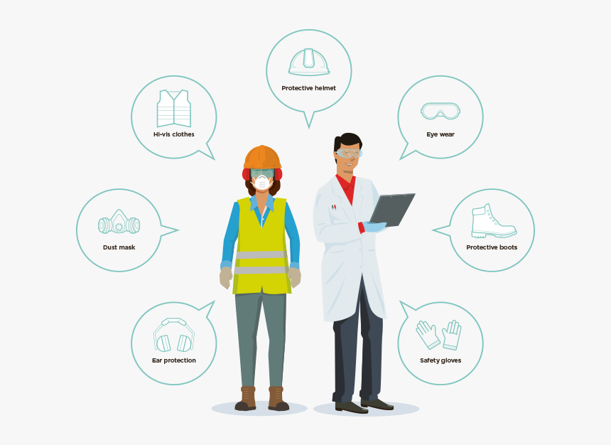 [image] Illustration Of Two People In Various Types - Personal Protective Equipment Examples, HD Png Download, Free Download