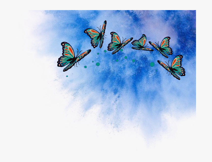 #png #butterflys #schmetterling #explosion #blau #wolke - Schmetterlinge Blau Wolken, Transparent Png, Free Download