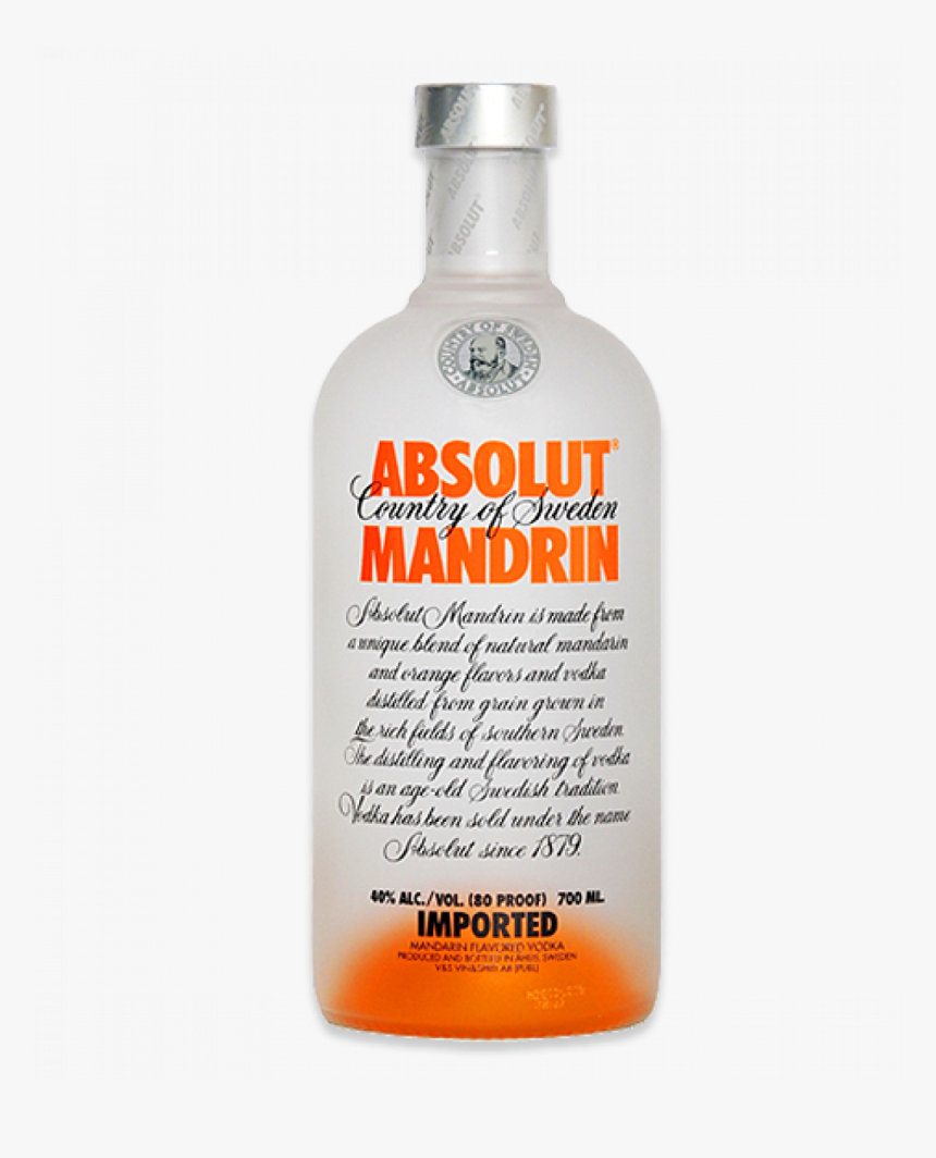 Absolut Mandarin Vodka 700ml - Vodka Absolut Mandrin Png, Transparent Png, Free Download