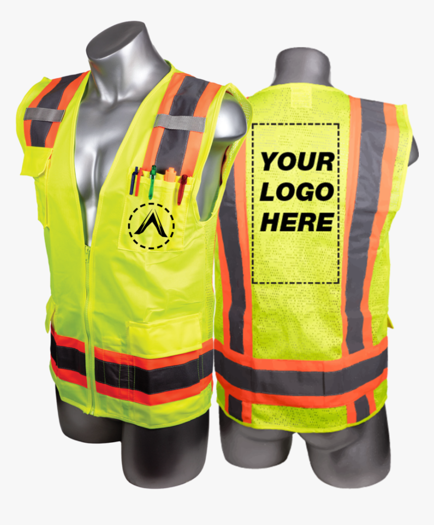 Custom Printed High Visibility Yellow Safety Surveyor - Vest, HD Png Download, Free Download
