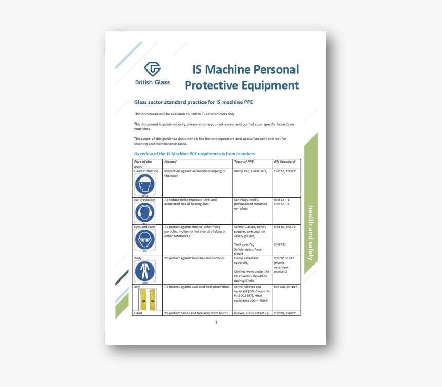 Is Machine Ppe Guidance - British Glass, HD Png Download, Free Download