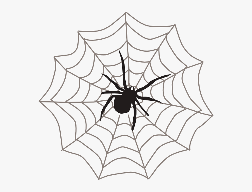 Spider With Web Clip Art At Clker - Spider On Web Clipart, HD Png Download, Free Download