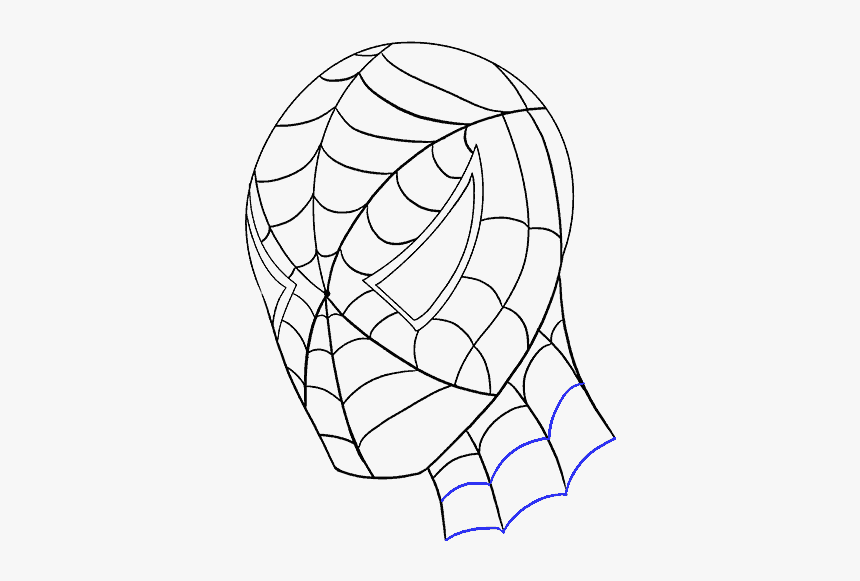 How To Draw Spiderman"s Face - Spiderman Line Drawing Png, Transparent Png, Free Download