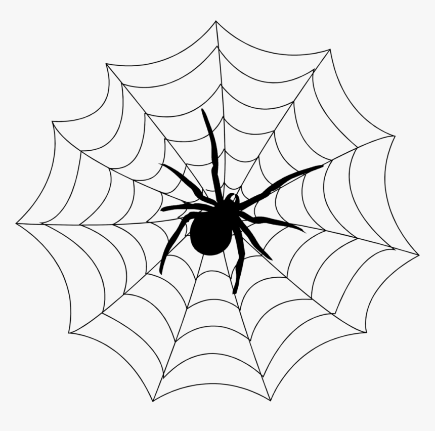 Spider Web Clipart Transparent - Spider On A Web Clipart, HD Png Download.....