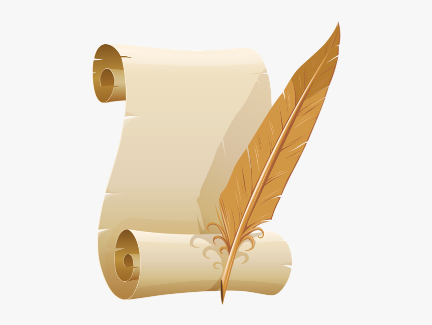 Scrolled Paper And Quill Pen Png Clipart Image - Fancy Pen And Paper Clipart, Transparent Png, Free Download