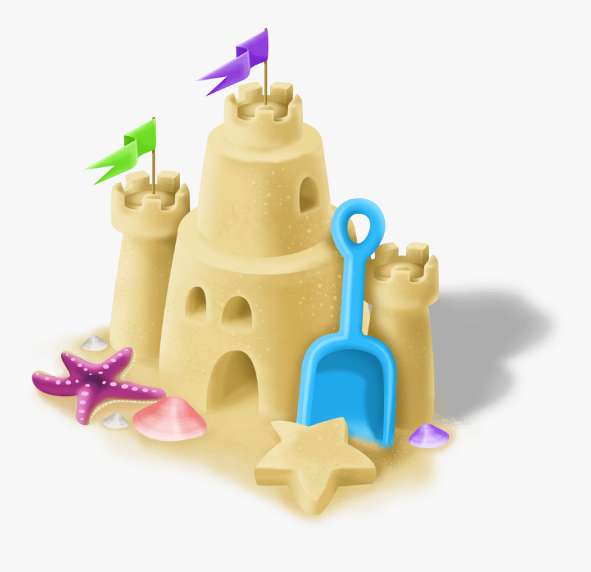 Castillo De Arena Y Pala Azul - Transparent Sand Castle Png, Png Download, Free Download