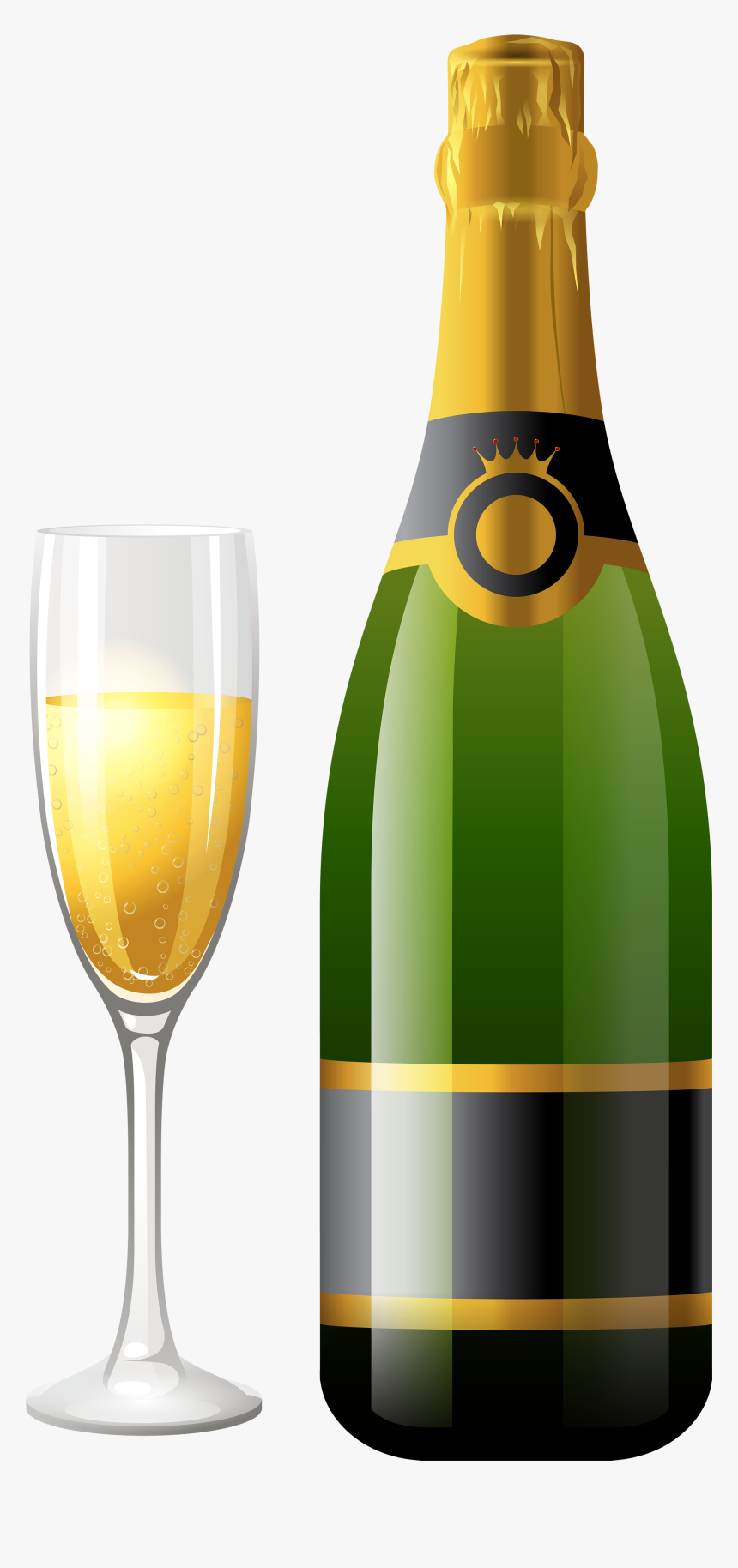 Champagne Bottle With Glass Png Clipart - Wine Png, Transparent Png, Free Download