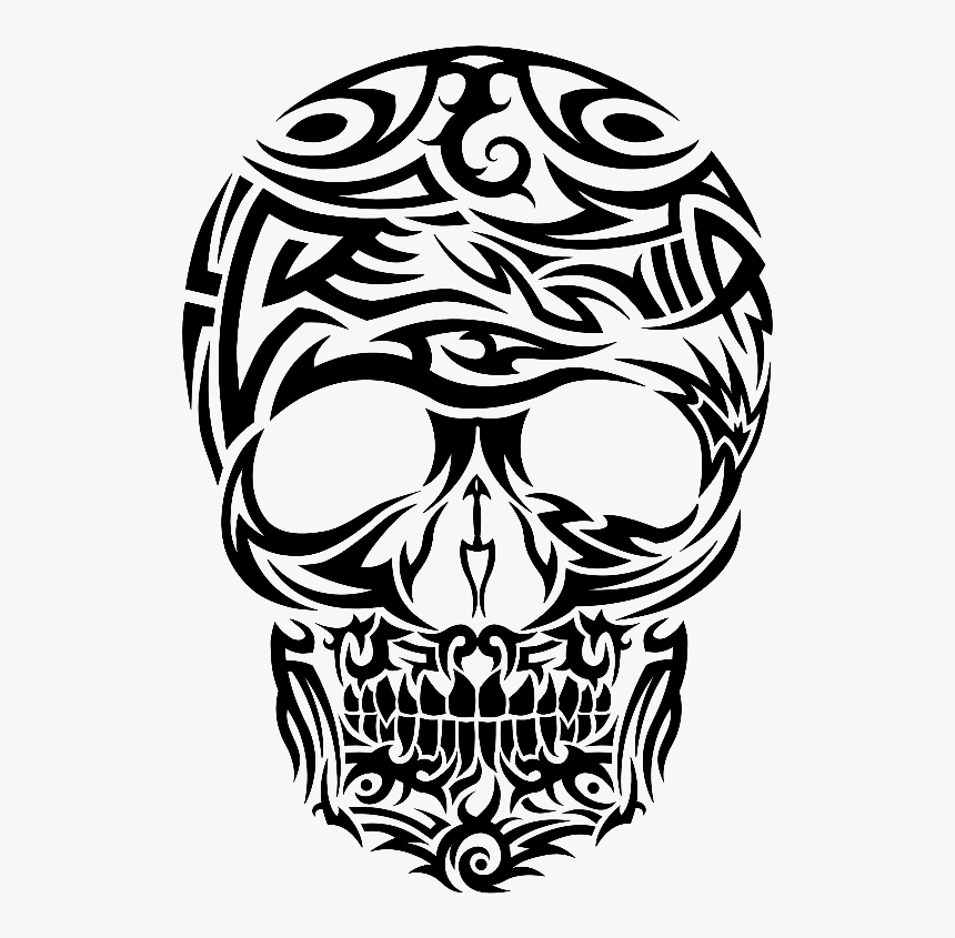 Tribal Tattoo Style Skull Gifts By Cm - Skull Tattoo Png, Transparent Png, Free Download