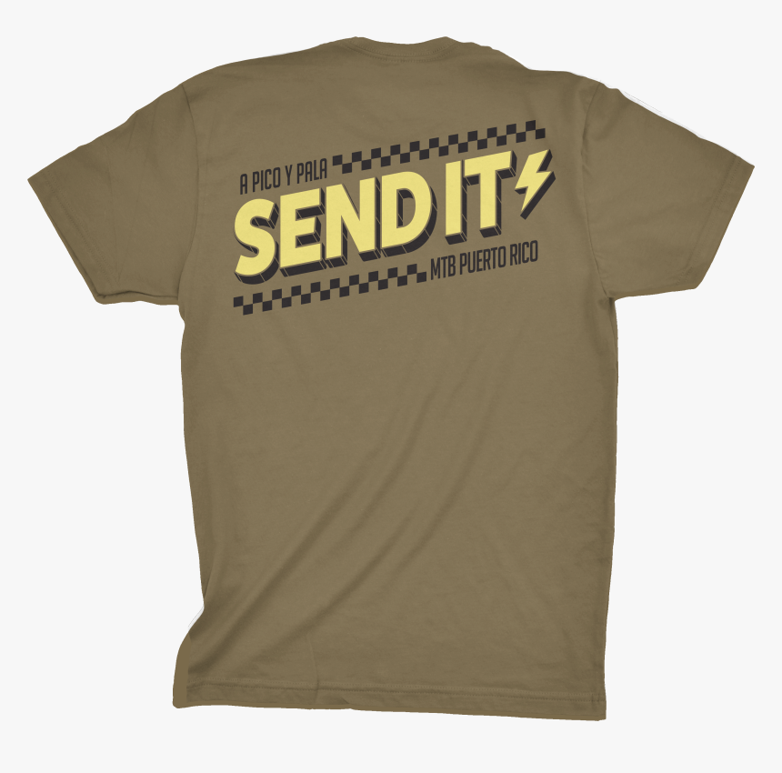 Image Of Appmtb Send It Tshirt- Light Olive - Active Shirt, HD Png Download, Free Download