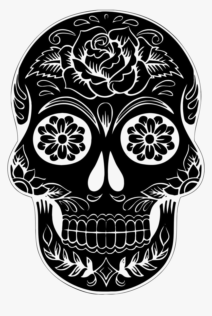 Clipart Skull King - Black And White Sugar Skull, HD Png Download, Free Download