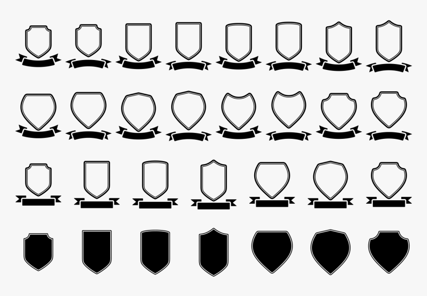 Blason Shield Ribbon Vector Template Blason Vector- - Shield Ribbon Vector, HD Png Download, Free Download