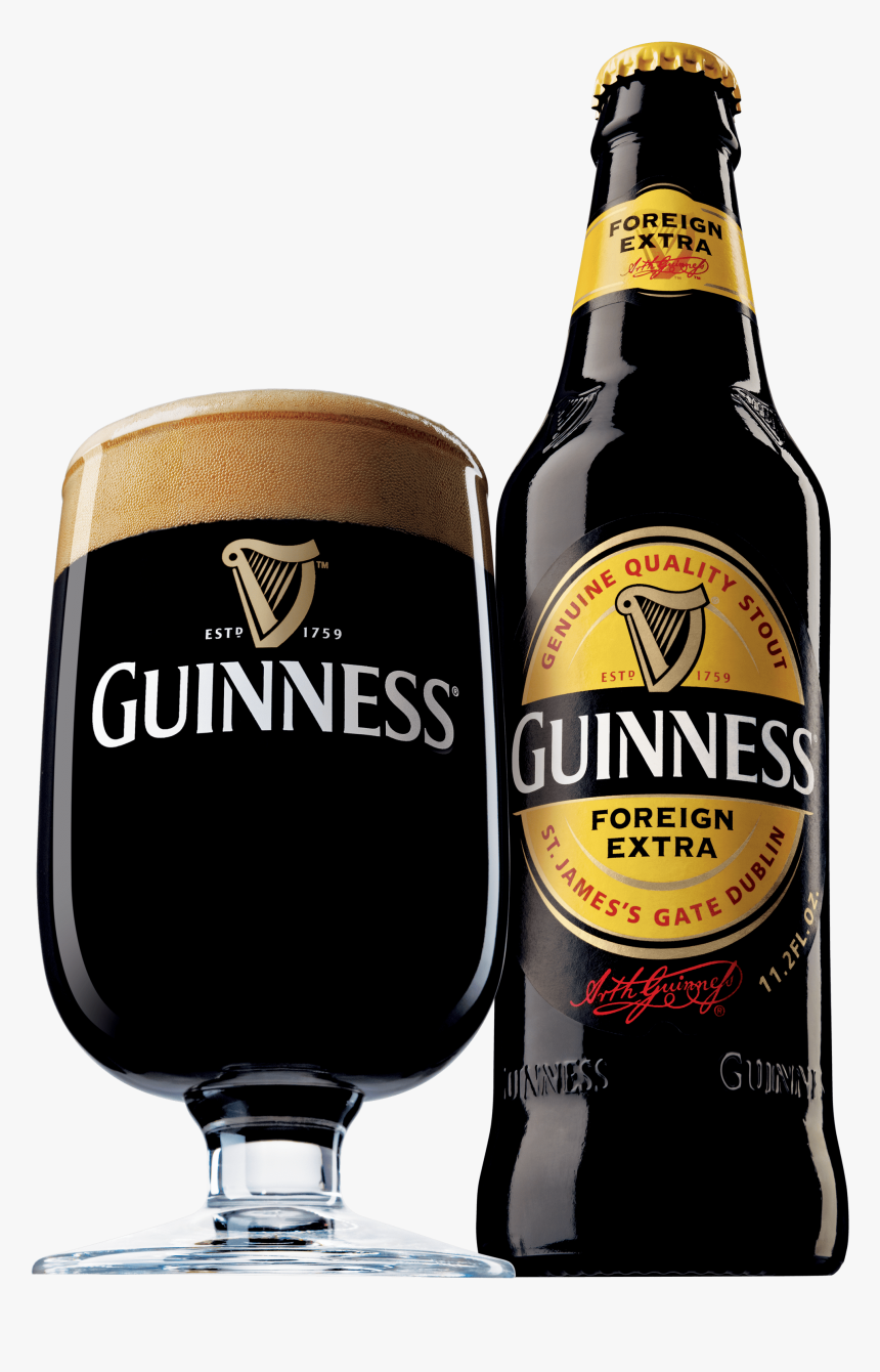 Guinness Foreign Extra Bottle And Glass - Guinness Stout, HD Png Download, Free Download