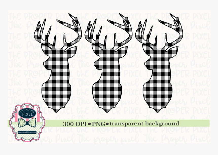 Deer Design Buffalo Plaid Christmas Sublimation Printable - Christmas Day, HD Png Download, Free Download