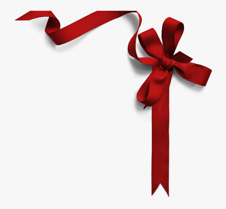 Fabric Ribbon Red Clip Arts - Corner Red Ribbon Png, Transparent Png, Free Download