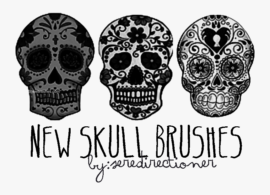 Photoshop Brushes Free Freebrushes - Skull Tattoo Brushes Photoshop, HD Png Download, Free Download