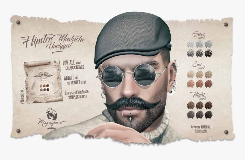 Mesh Mustaches & Beards Collection, HD Png Download, Free Download
