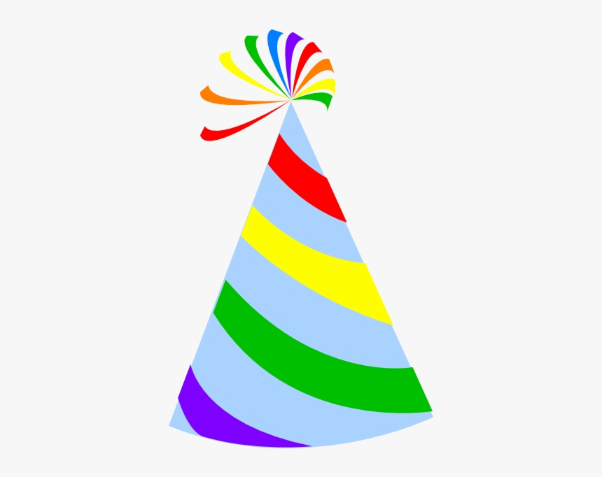 Party Hat Rainbow Sky Blue Clip Art At Clker Clipart, HD Png Download, Free Download