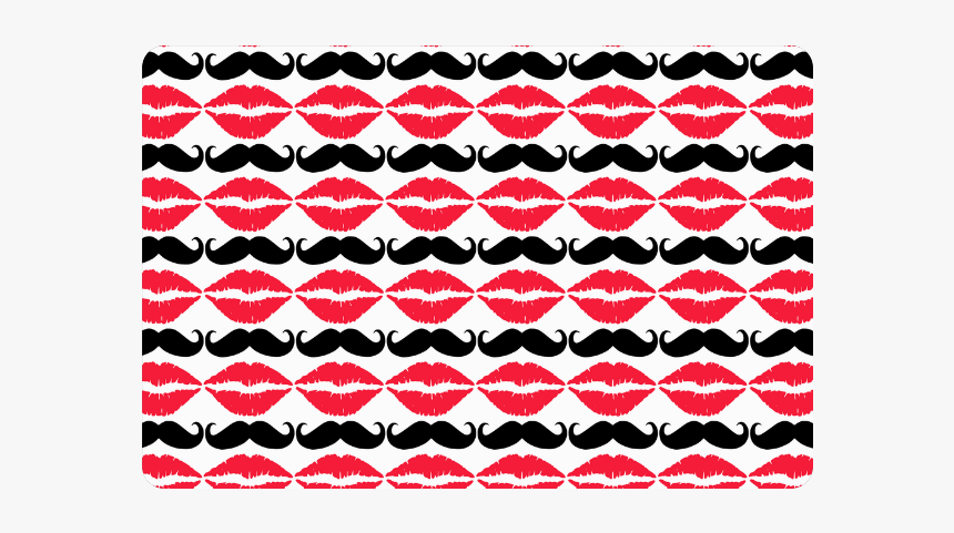 Red And Black Hipster Mustache And Lips Doormat, HD Png Download, Free Download