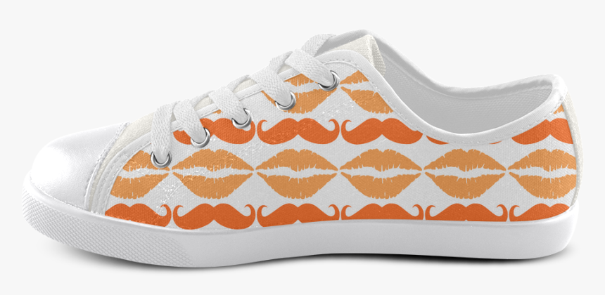 Orange Hipster Mustache And Lips Canvas Kid"s Shoes, HD Png Download, Free Download