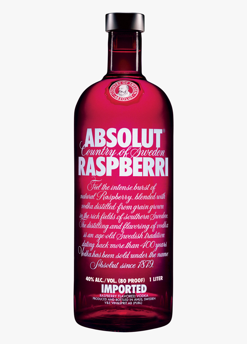 Absolut Vodka Raspberri 40% 1,0l, HD Png Download, Free Download