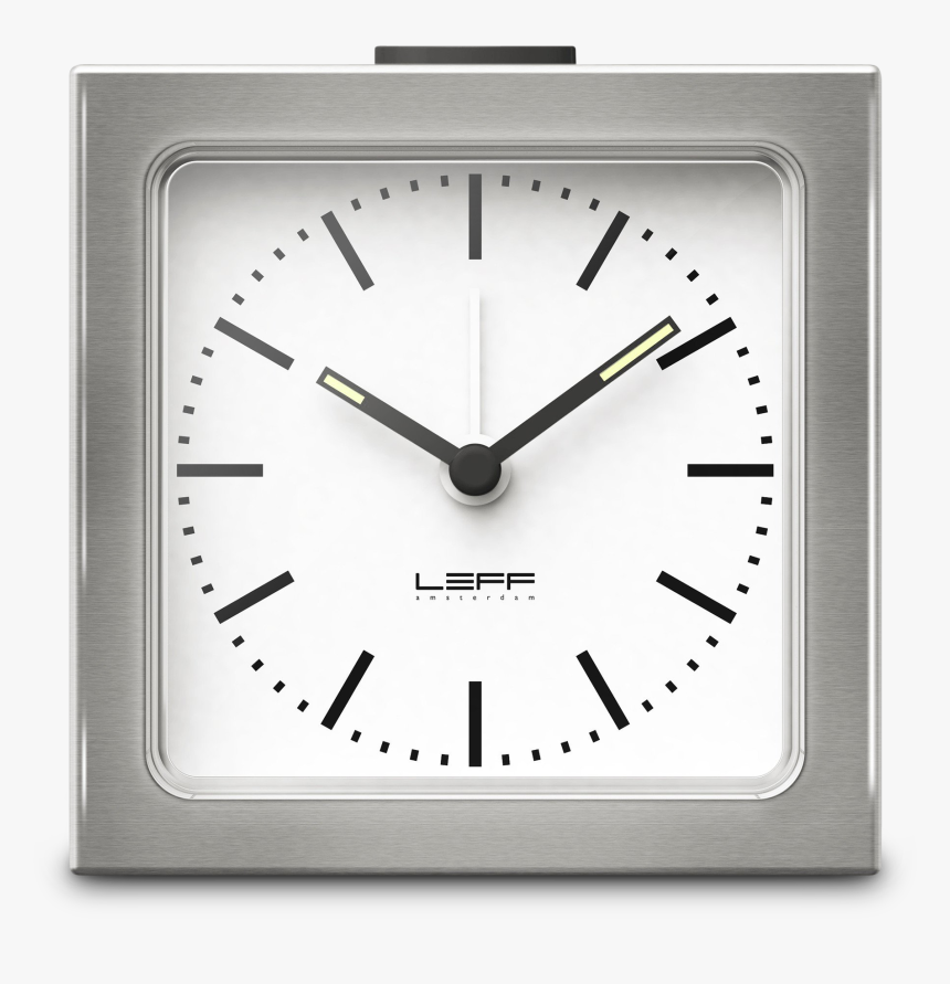 Leff Amsterdam Block Alarm Clock Stainless Steel White, HD Png Download, Free Download