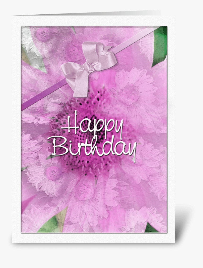 Pink Daisy Design, Happy Birthday Greeting Card, HD Png Download, Free Download